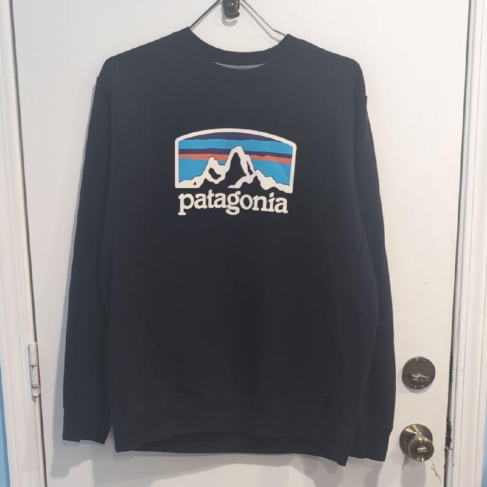 Patagonia Men's Fitz Roy Horizons Uprisal Crew Sweatshirt Navy Size Large